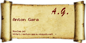 Anton Gara névjegykártya